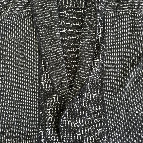 J Jill Fisherman Sweater Cardigan XL Marled Chunky Knit Wool Shawl Coastal Prep - Picture 5 of 11